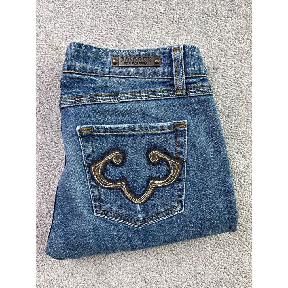 Express ReRock Jeans Women’s 6 Blue Bootcut Low Rise Medium Wash Stretch Y2K